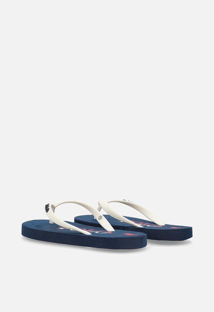 POLO - Polo flip flop - navy & red