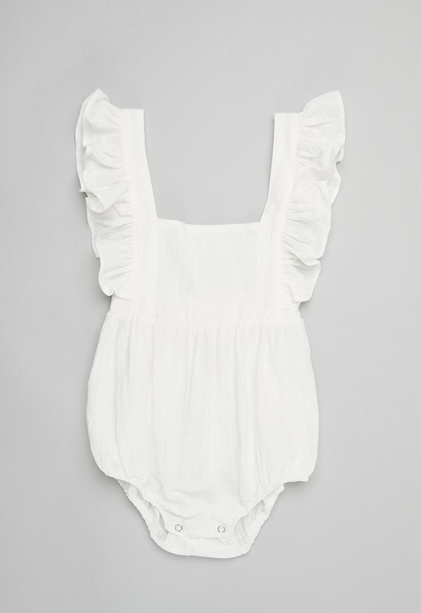 Pop Candy - Frilled romper - white