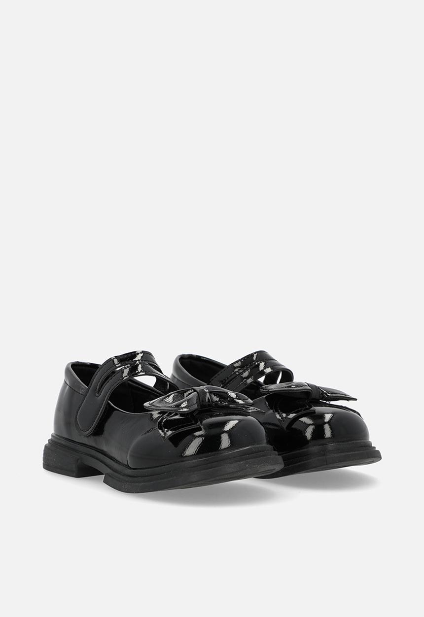 Pop Candy - Patent bow décor Mary Janes - black
