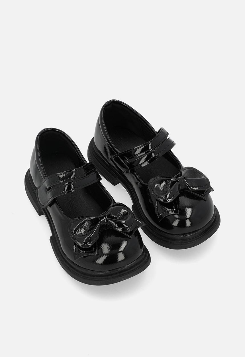 Pop Candy - Patent bow décor Mary Janes - black