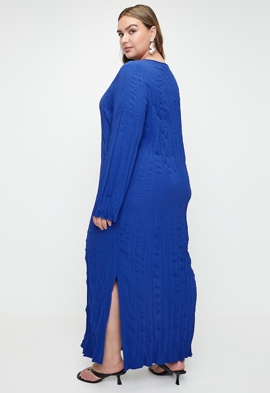 Superbalist - Crushed Column Dress with slits - Blue.