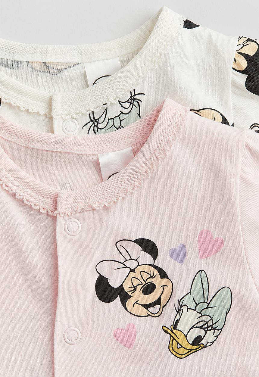 H&M - 2 pack printed pyjamas - light pink minnie mouse