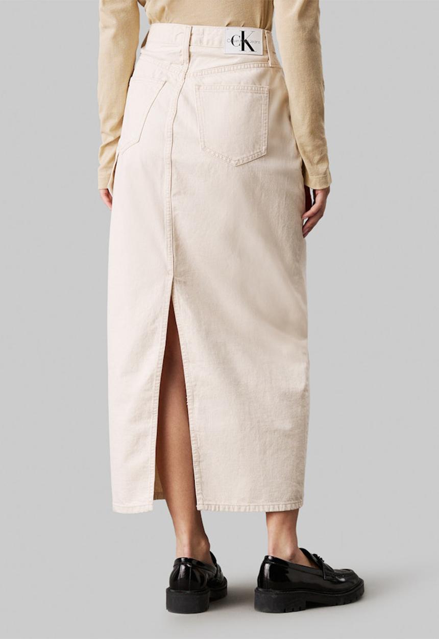 Calvin Klein - Maxi skirt cargo pockets - denim light