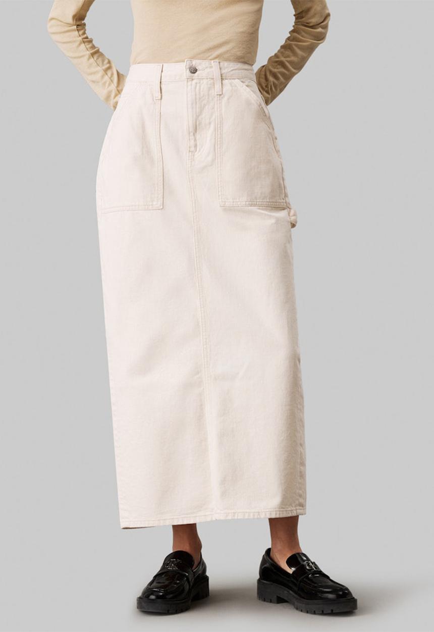 Calvin Klein - Maxi skirt cargo pockets - denim light