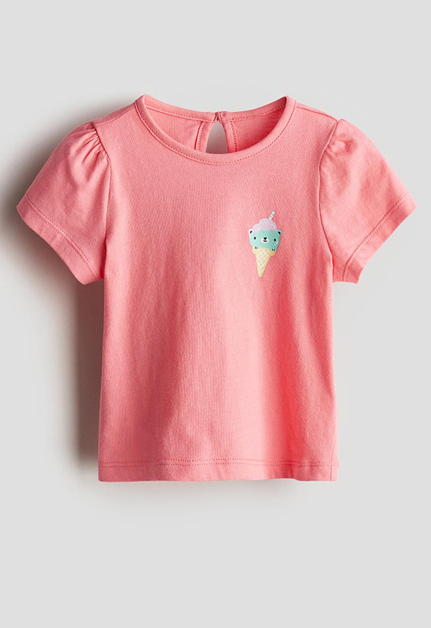 H&M - Printed jersey top - pink ice cream cone