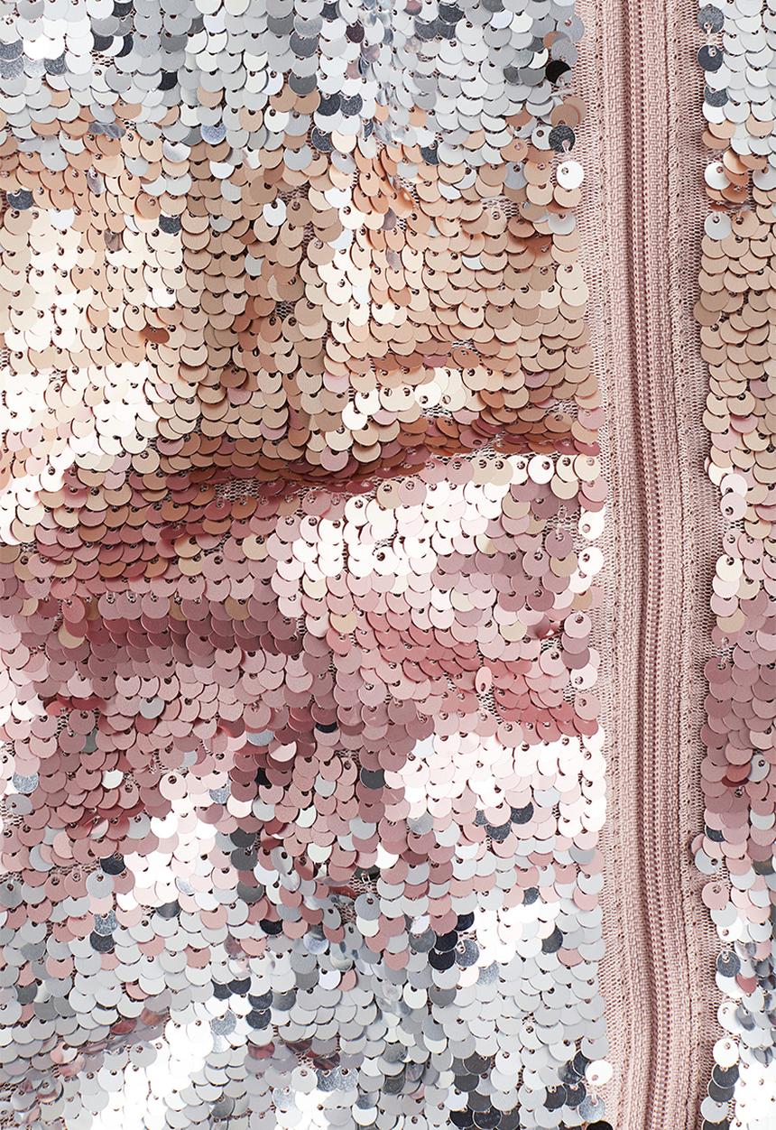 H&M - Sequined bomber jacket - light dusty pink