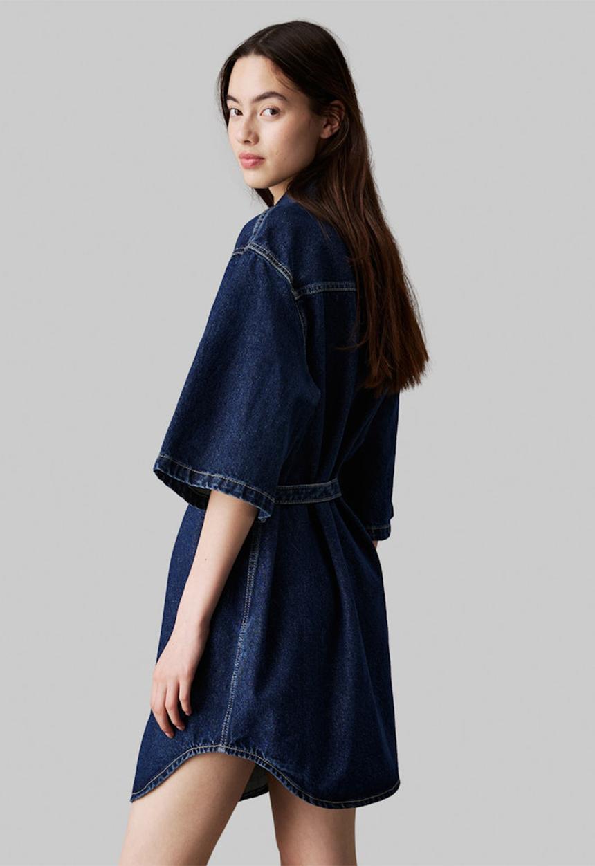 Calvin Klein - Utility belted shirt dress - denim dark