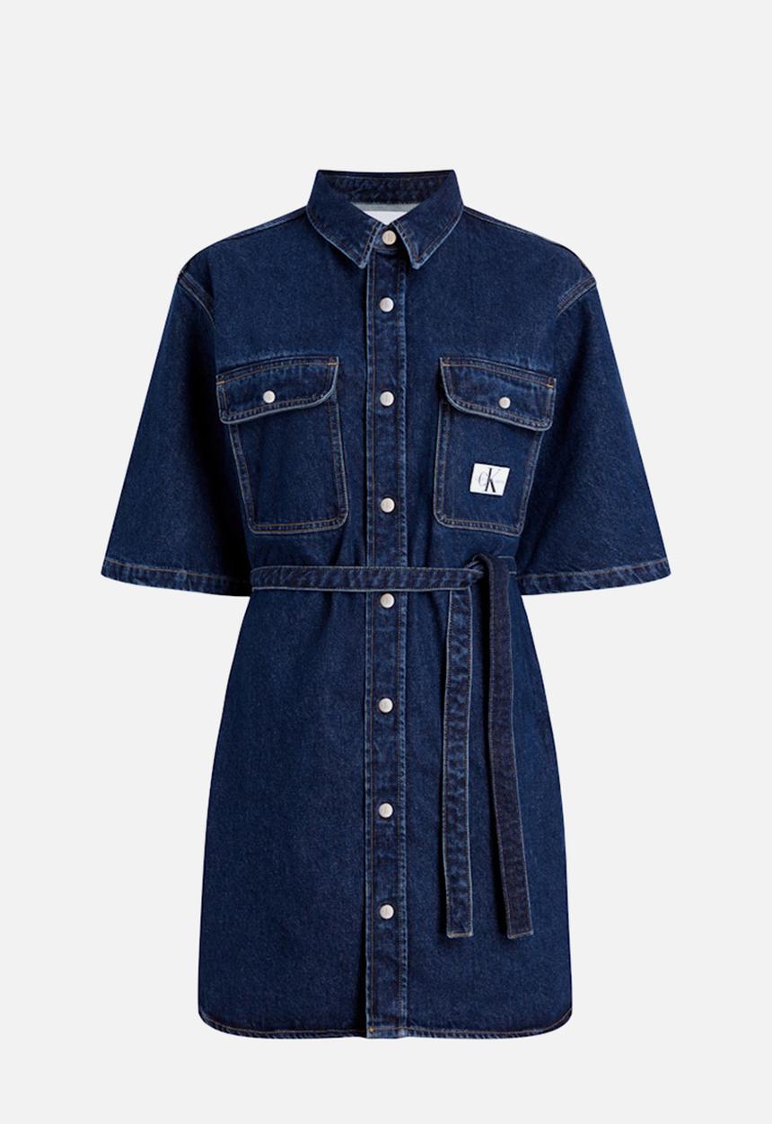 Calvin Klein - Utility belted shirt dress - denim dark
