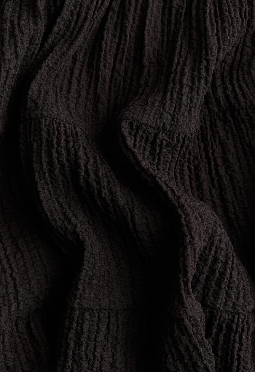 H&M - Tiered seersucker skirt - dark grey