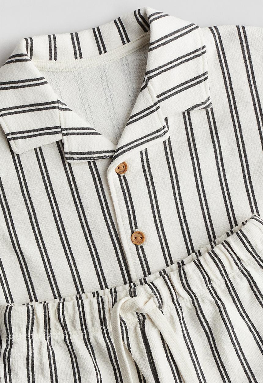 H&M - 2-Piece cotton jersey set - white striped