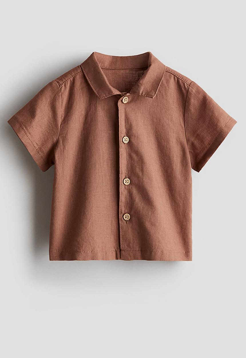H&M - Linen-blend shirt - Brown