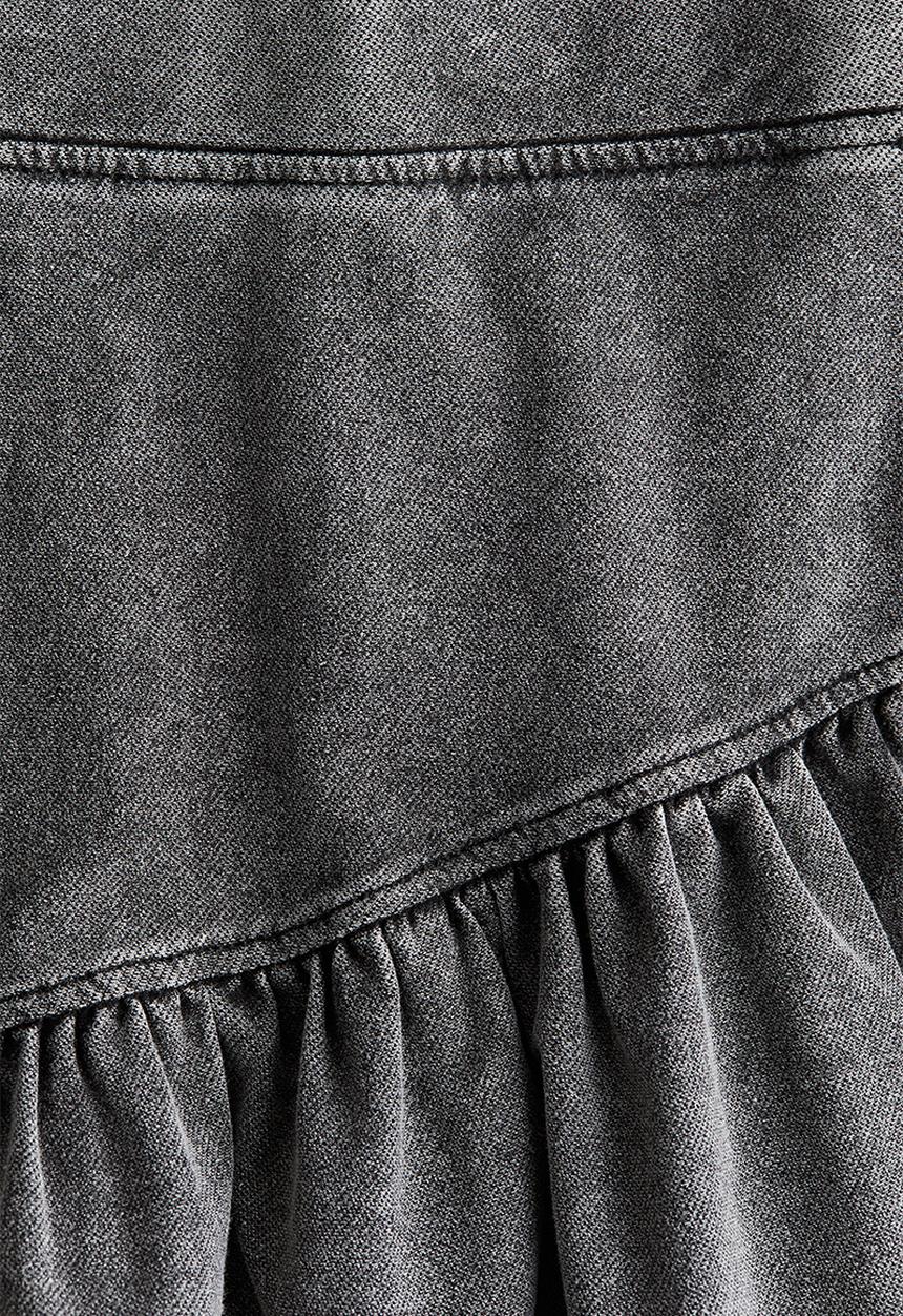 H&M - Flounced denim-look skirt - grey