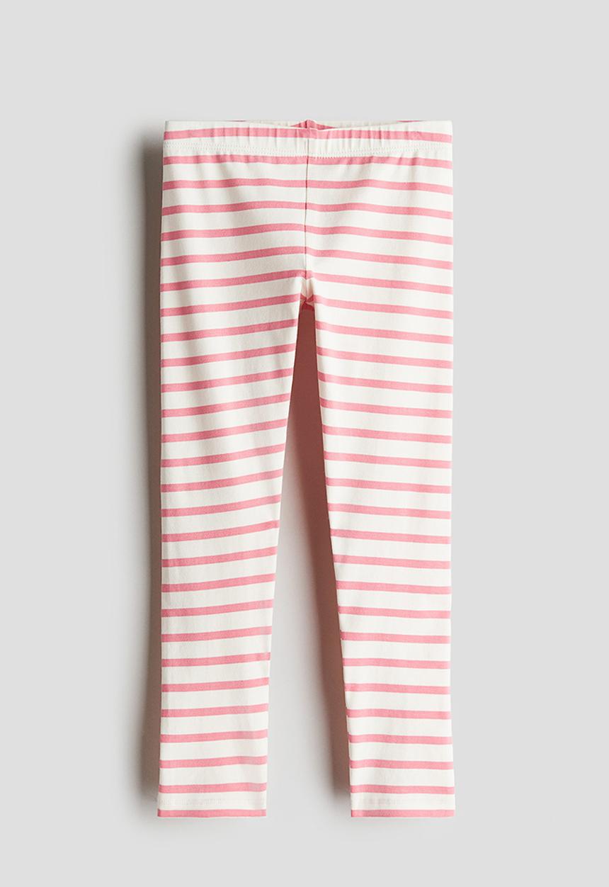 H&M - Leggings - white & pink striped