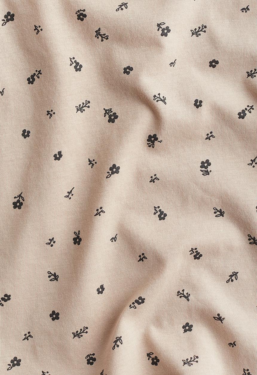 H&M - Printed jersey top - Light beige Floral