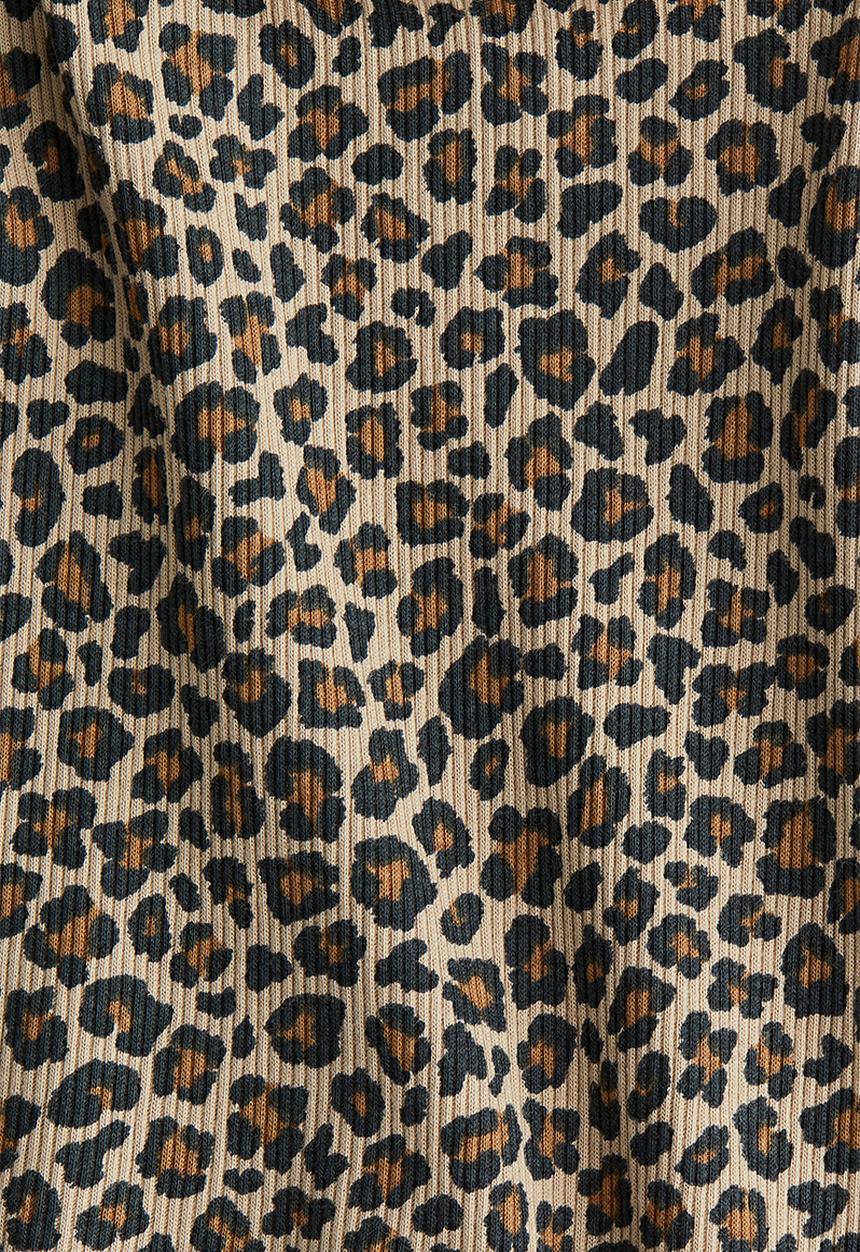 H&M - Ribbed jersey strappy top - light beige leopard print