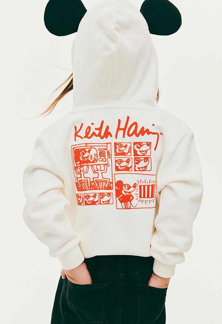 H&M - Keith Haring X H&M:  Printed zip-through hoodie - white 