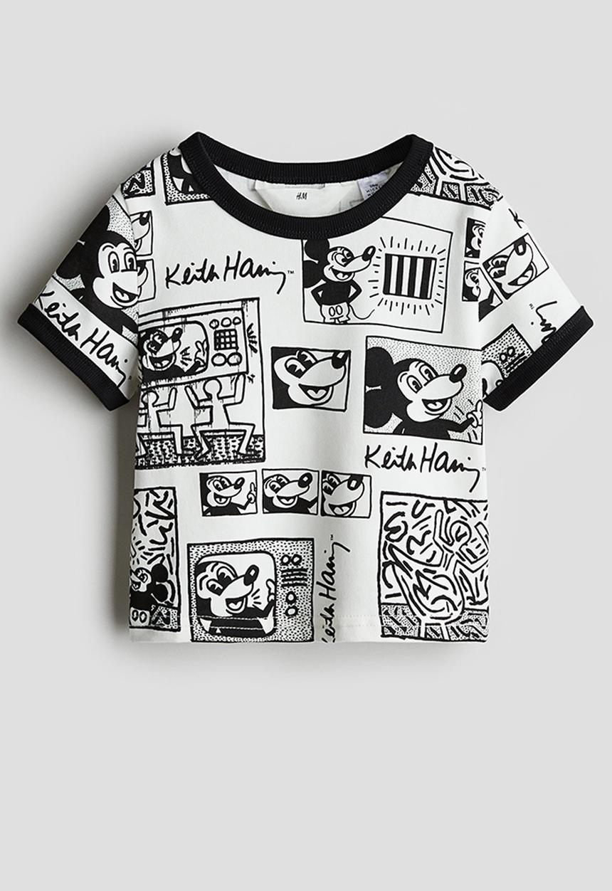 H&M - Keith Haring X H&M:  Printed cotton t-shirt - white,multi