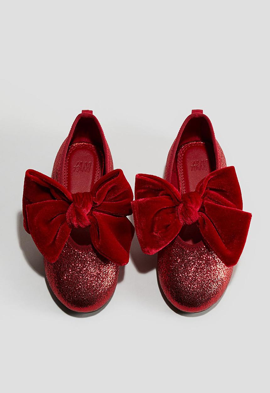 H&M - Bow-detail ballet pumps - red
