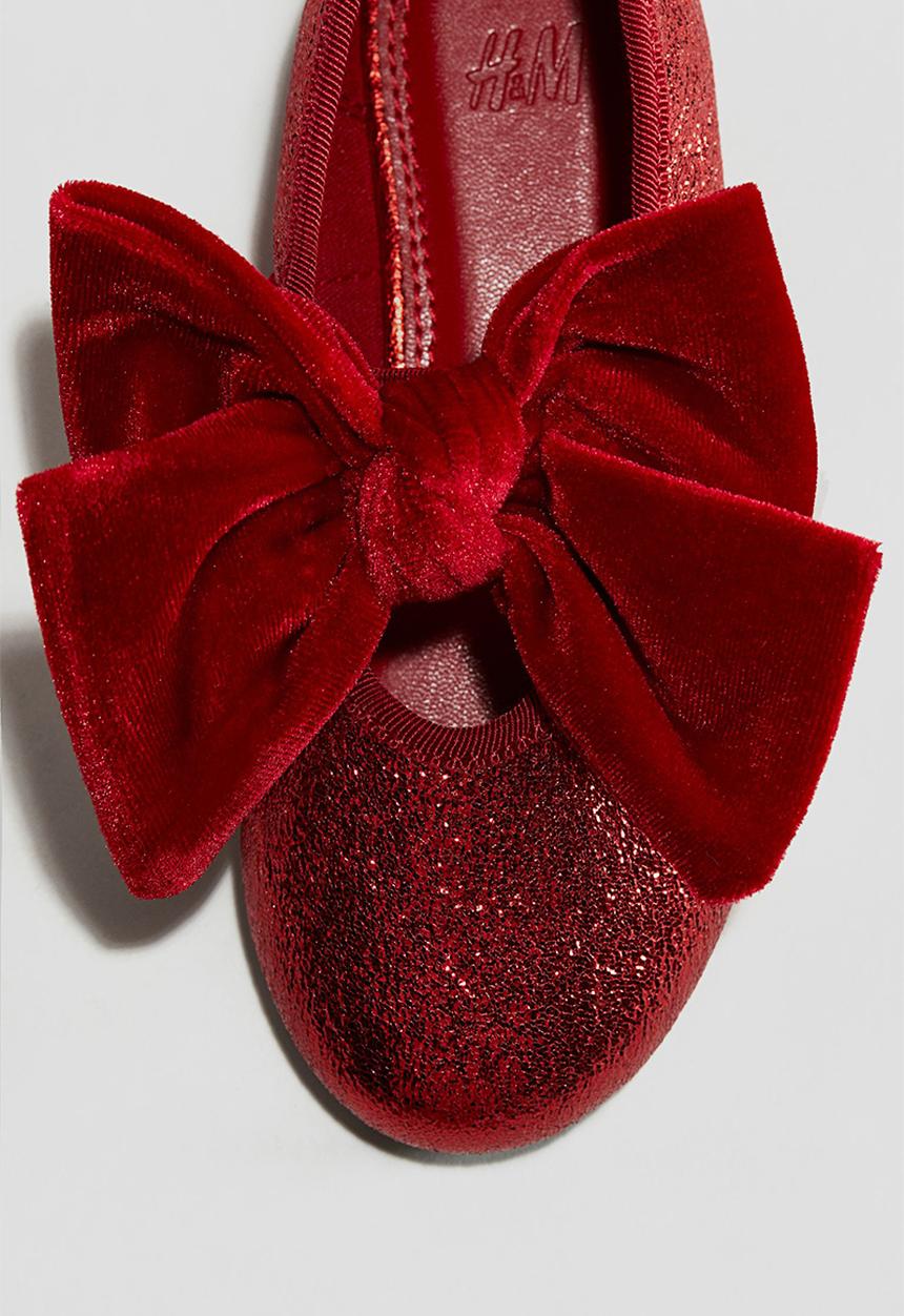H&M - Bow-detail ballet pumps - red