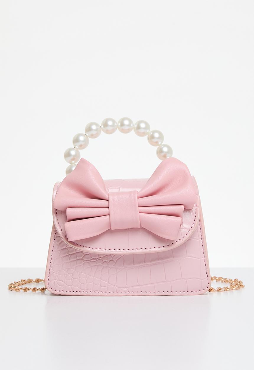 Pop Candy - Bow and pearl hand bag - pink