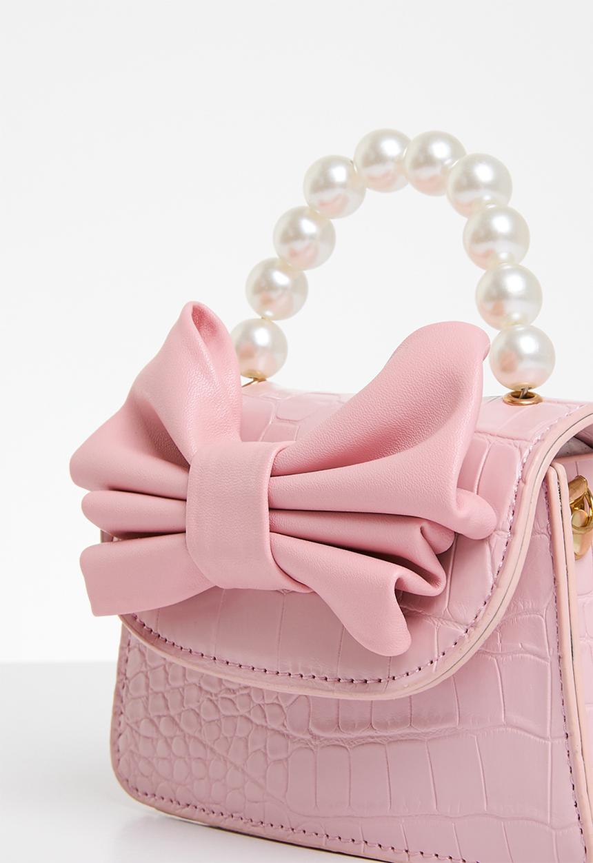 Pop Candy - Bow and pearl hand bag - pink