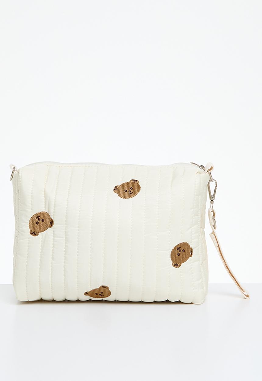 Pop Candy - Quilted baby pouch - ecru & brown