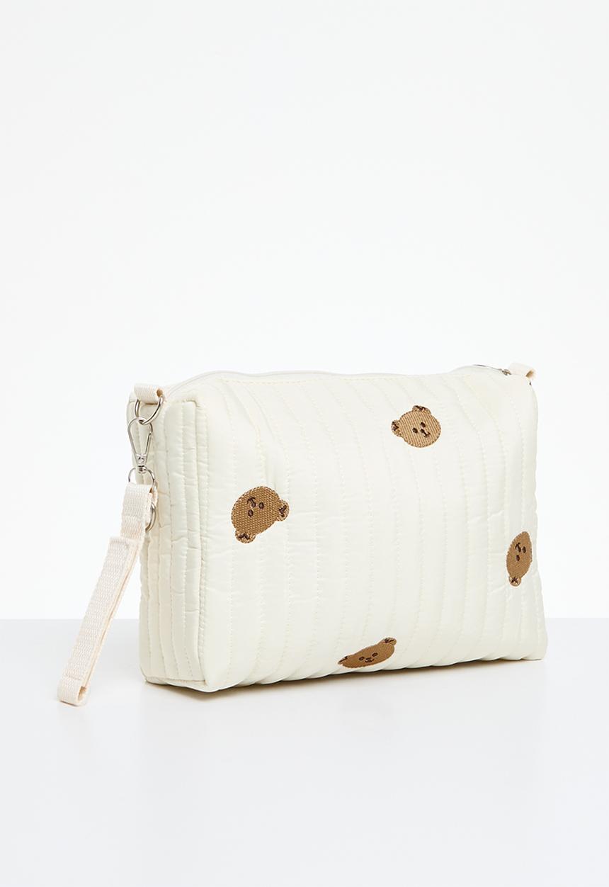 Pop Candy - Quilted baby pouch - ecru & brown