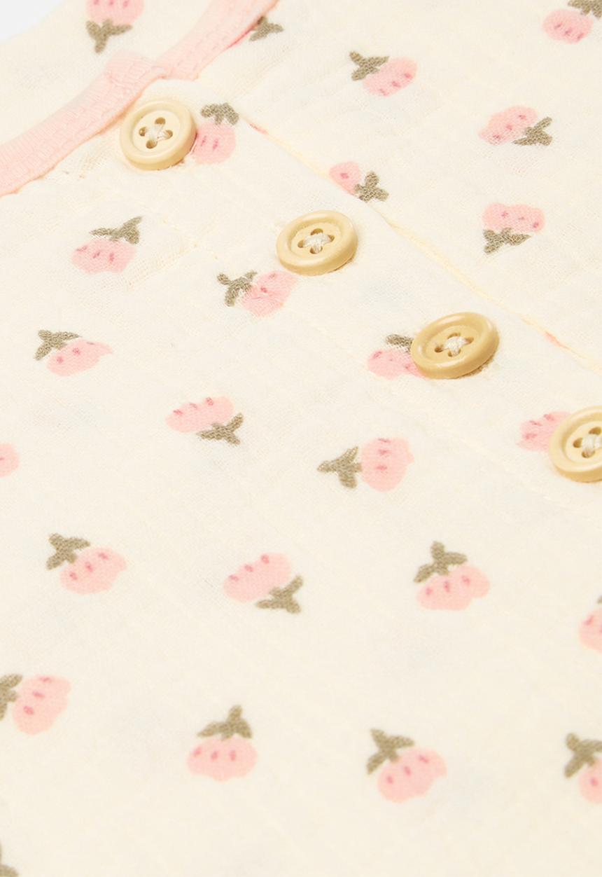 Pop Candy - Floral playsuit - ecru & pink