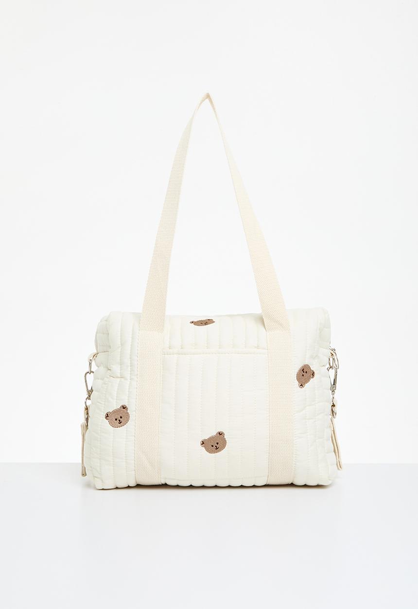 Pop Candy - Quilted diaper bag - ecru & brown