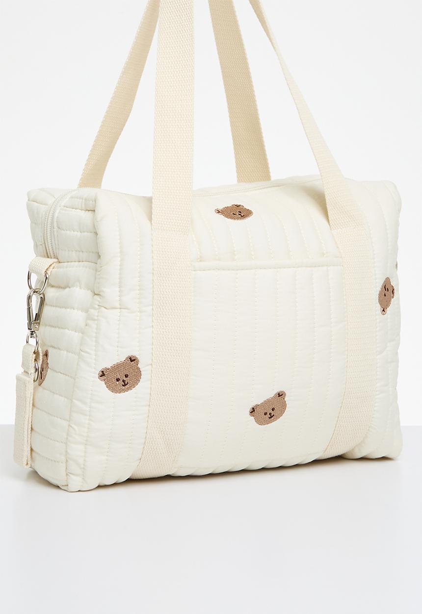 Pop Candy - Quilted diaper bag - ecru & brown