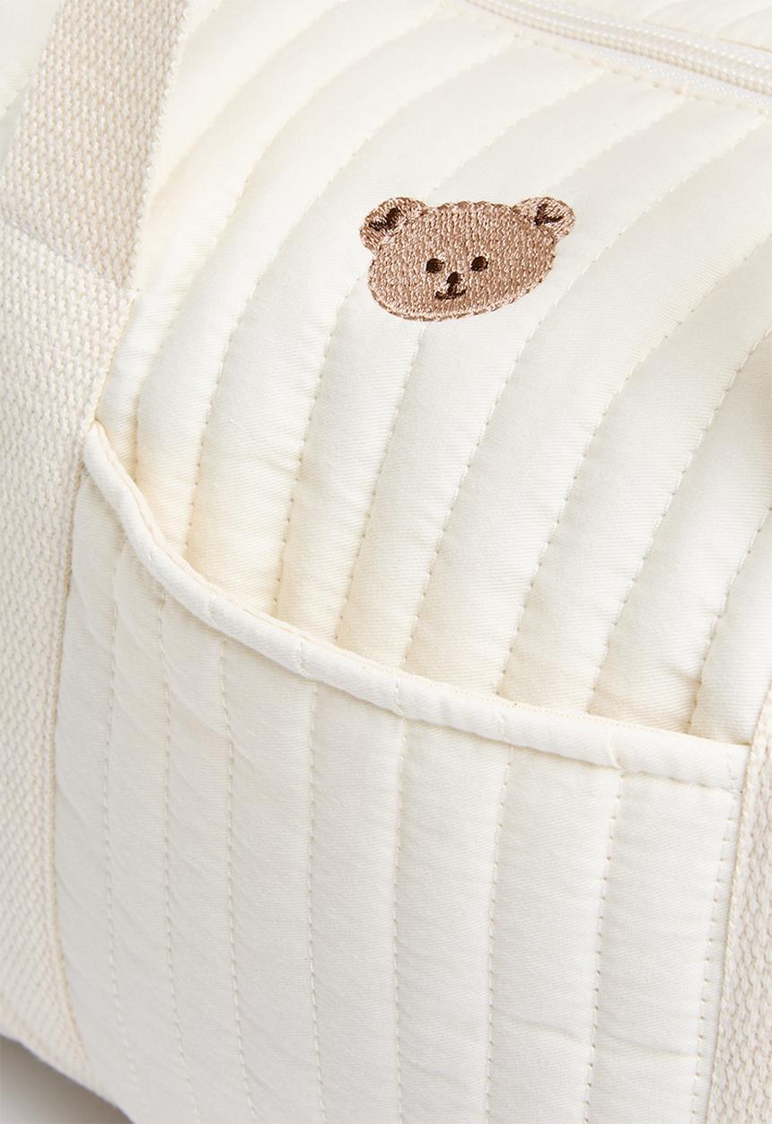 Pop Candy - Quilted diaper bag - ecru & brown