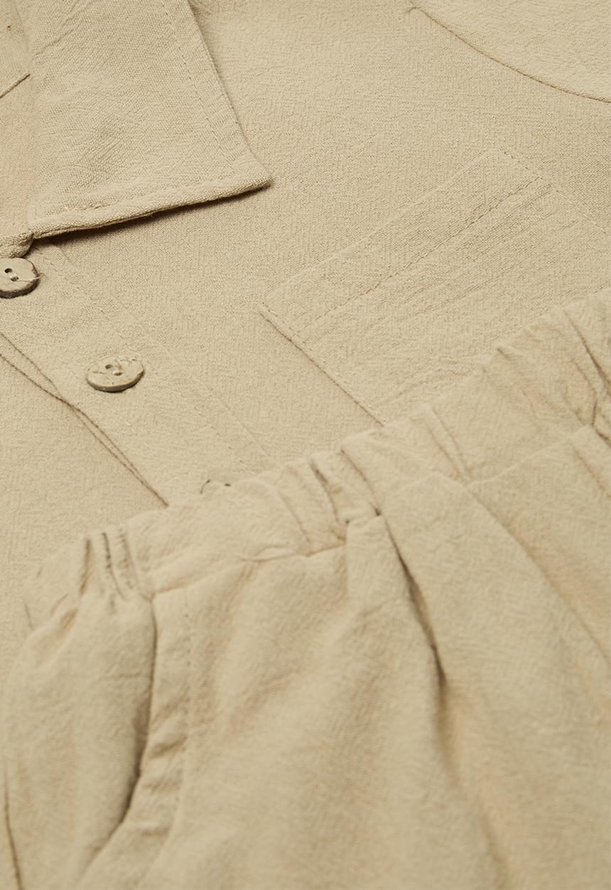 Pop Candy - Shirt & short set - beige