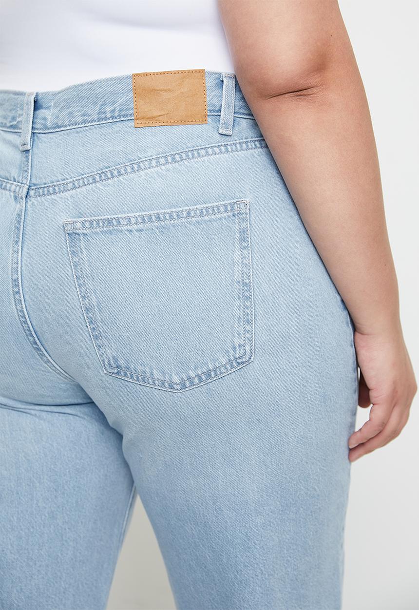 Cotton On - Plus Straight Crop Jean - Cloud Blue Rip