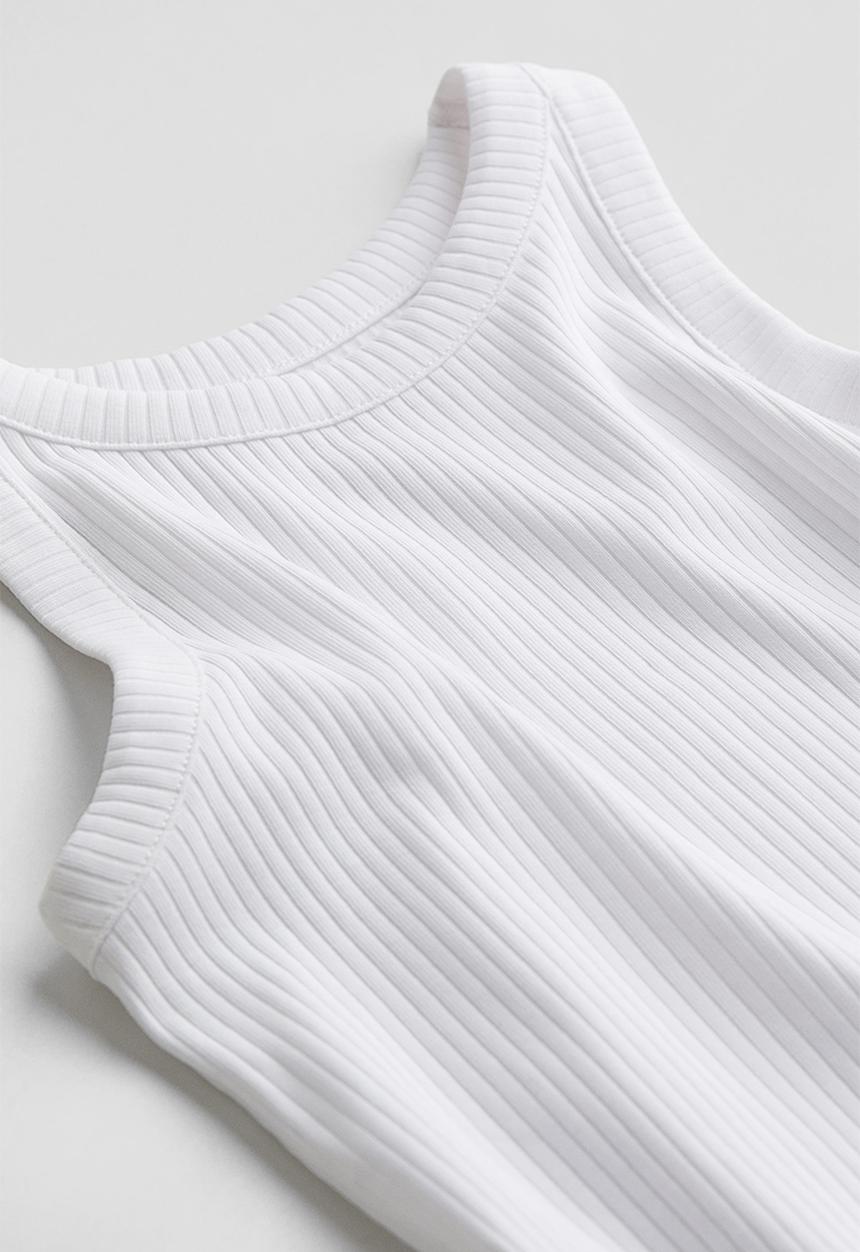 H&M - Ribbed jersey dress - white