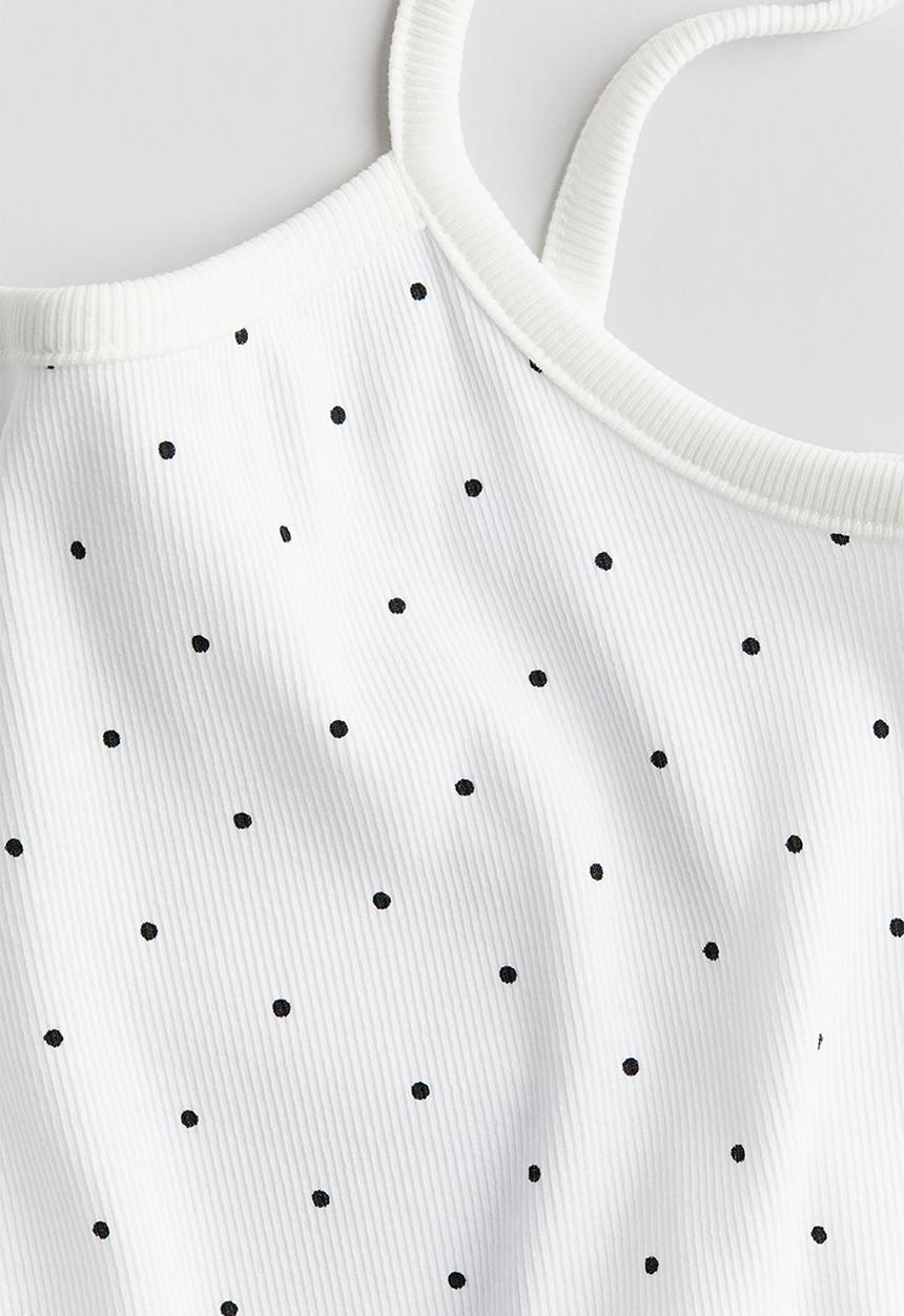 H&M - Cotton jersey strappy dress - white multi