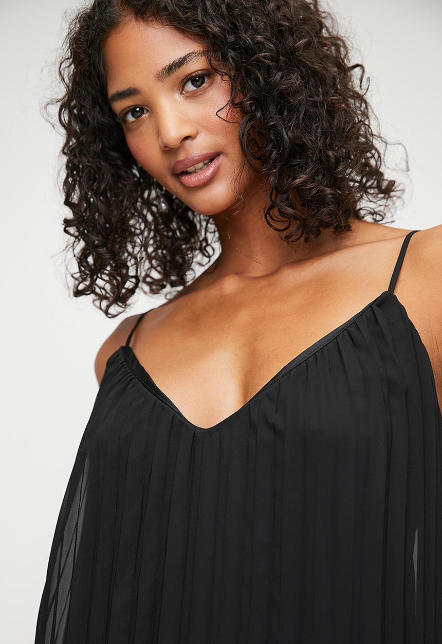 MILLA - Trapeze Maxi with Stiffening Hem Detail - Black