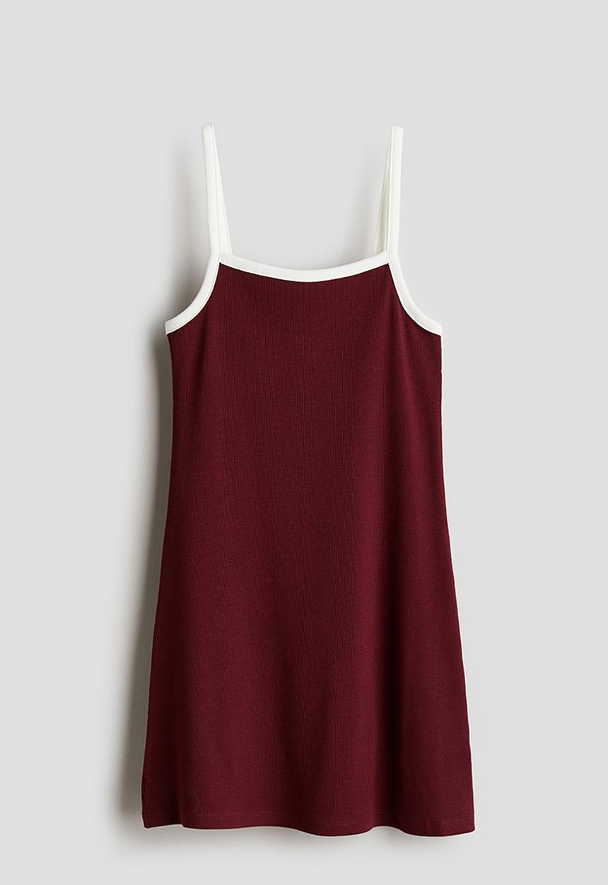 H&M - Cotton jersey strappy dress - red