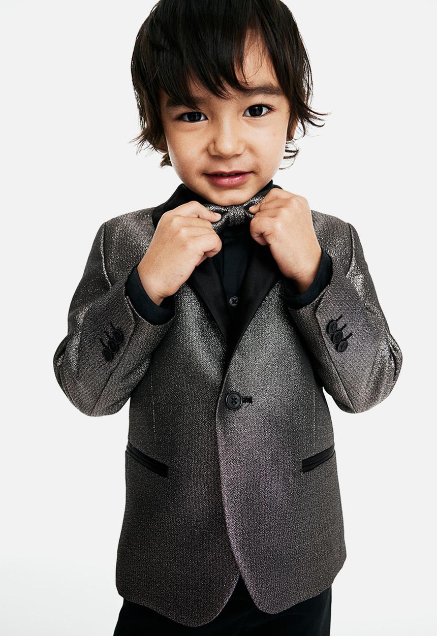 H&M - Shimmering tuxedo jacket - black & gold