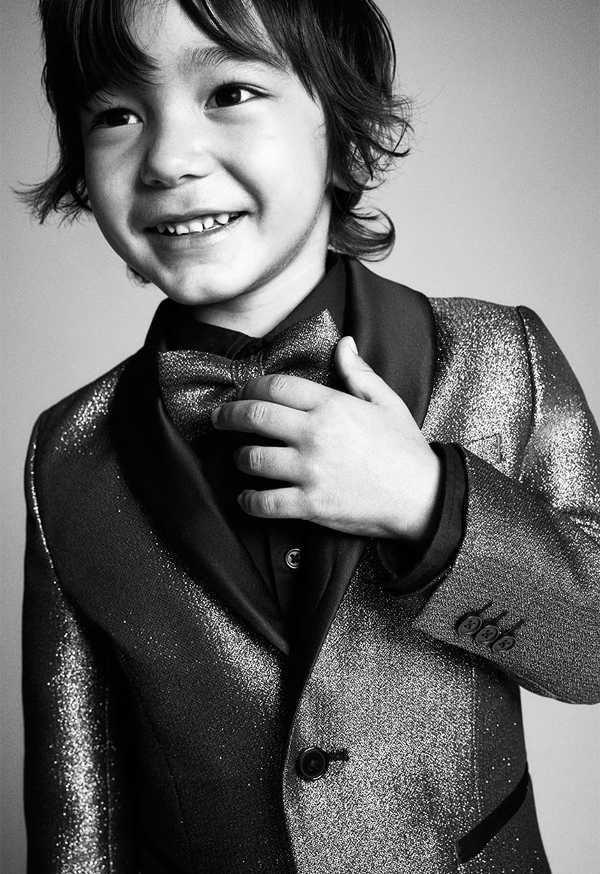 H&M - Shimmering tuxedo jacket - black & gold