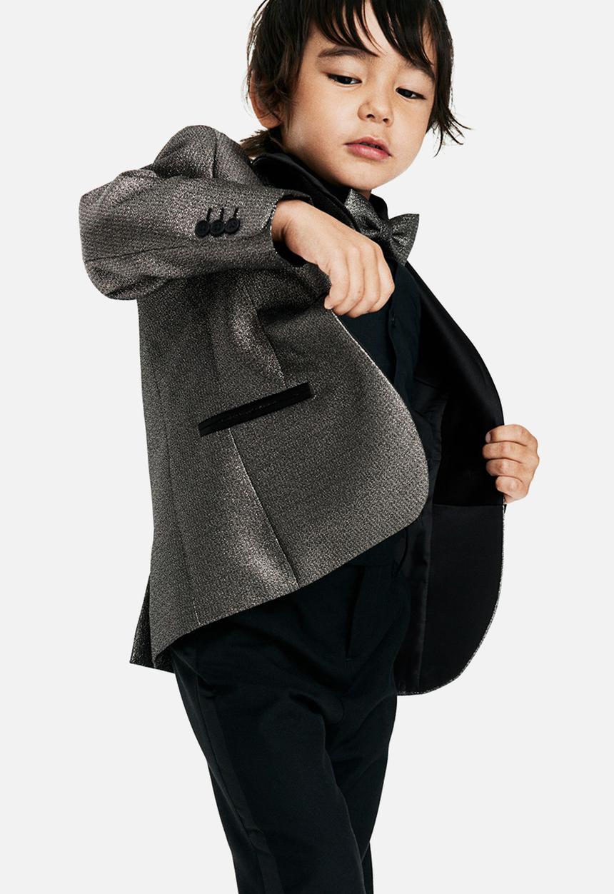 H&M - Shimmering tuxedo jacket - black & gold