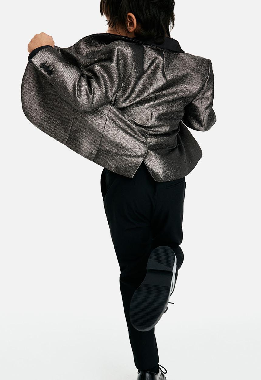 H&M - Shimmering tuxedo jacket - black & gold