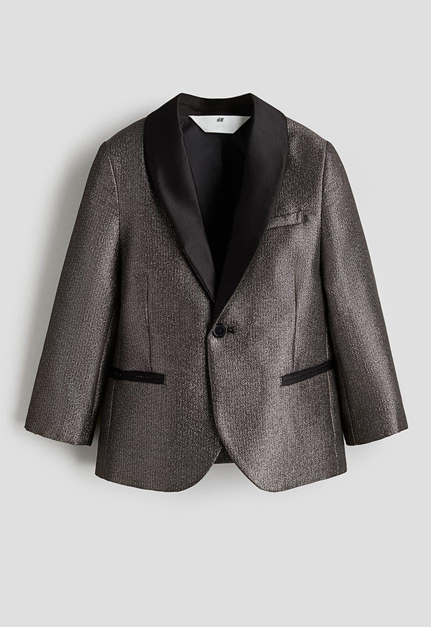 H&M - Shimmering tuxedo jacket - black & gold