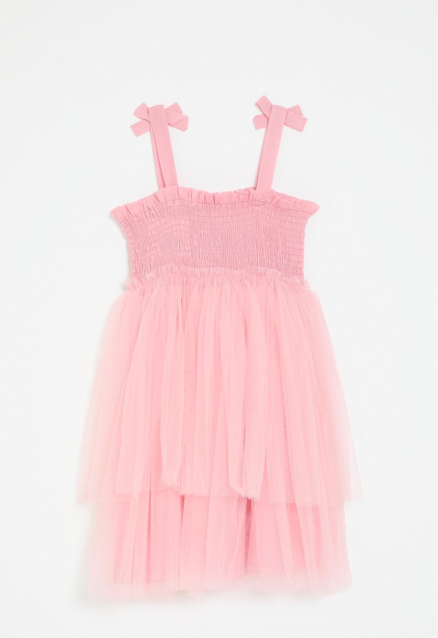 Pop Candy - Smock detail mesh dress - pink