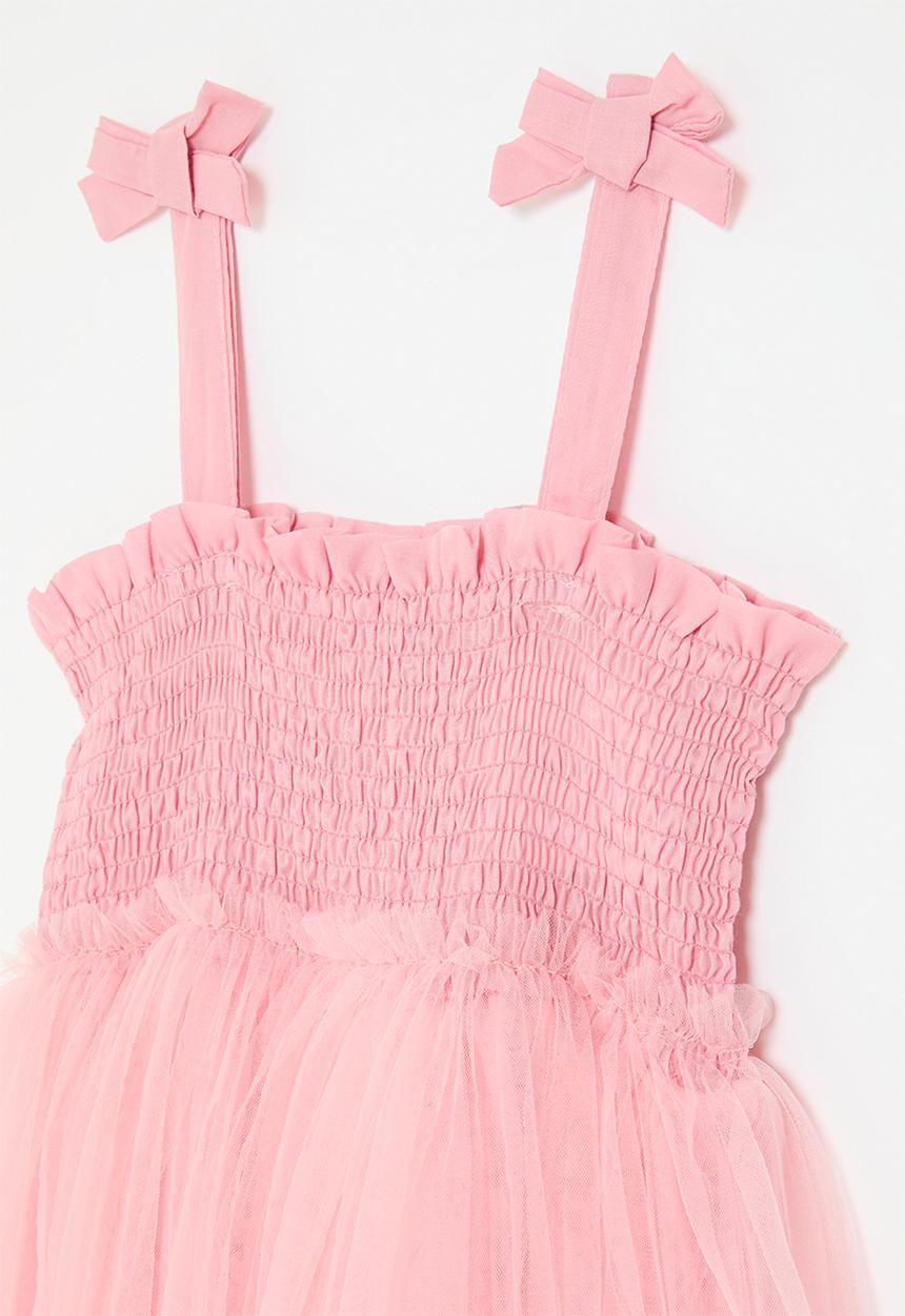 Pop Candy - Smock detail mesh dress - pink