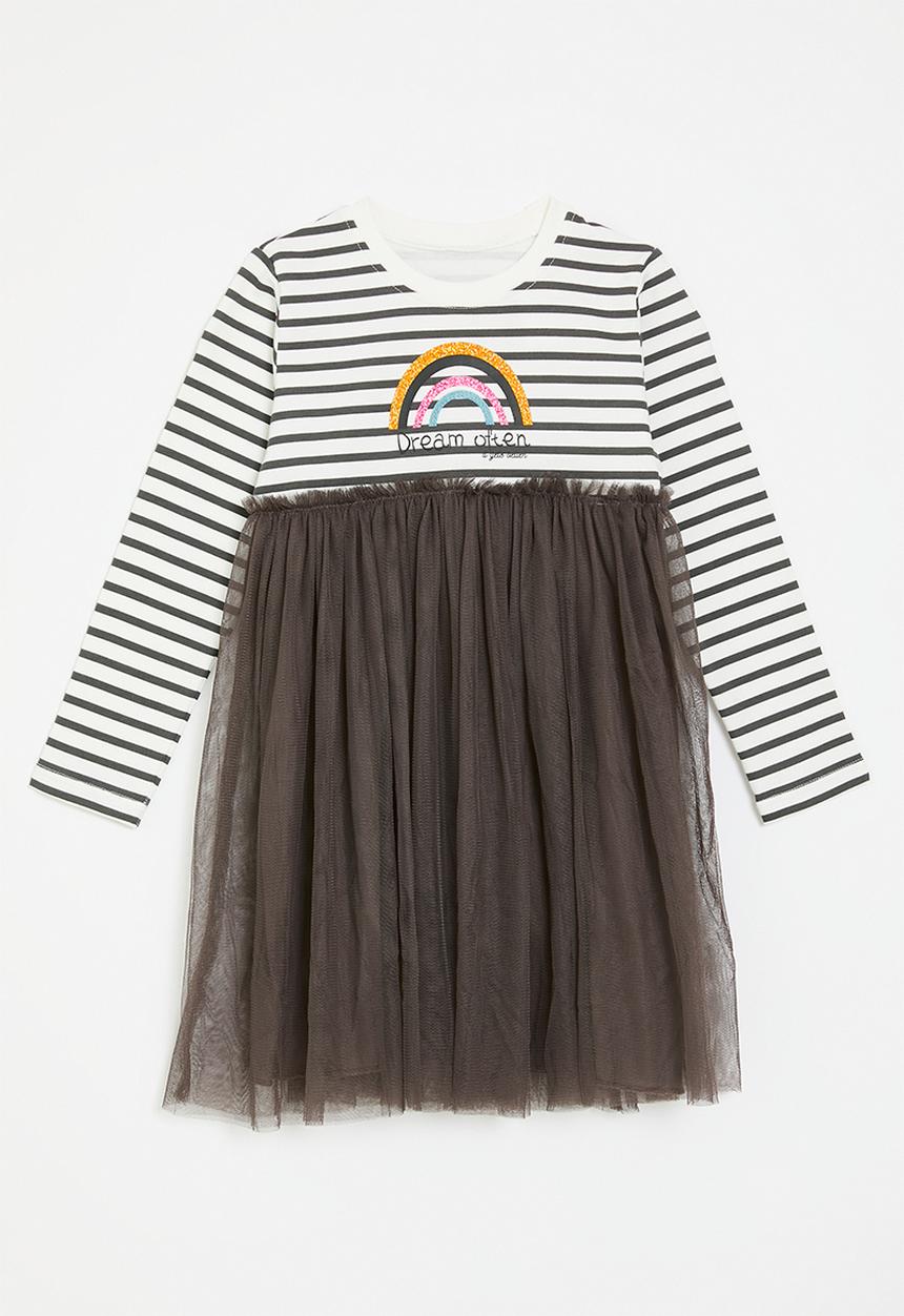 Pop Candy - Striped dress - black & white