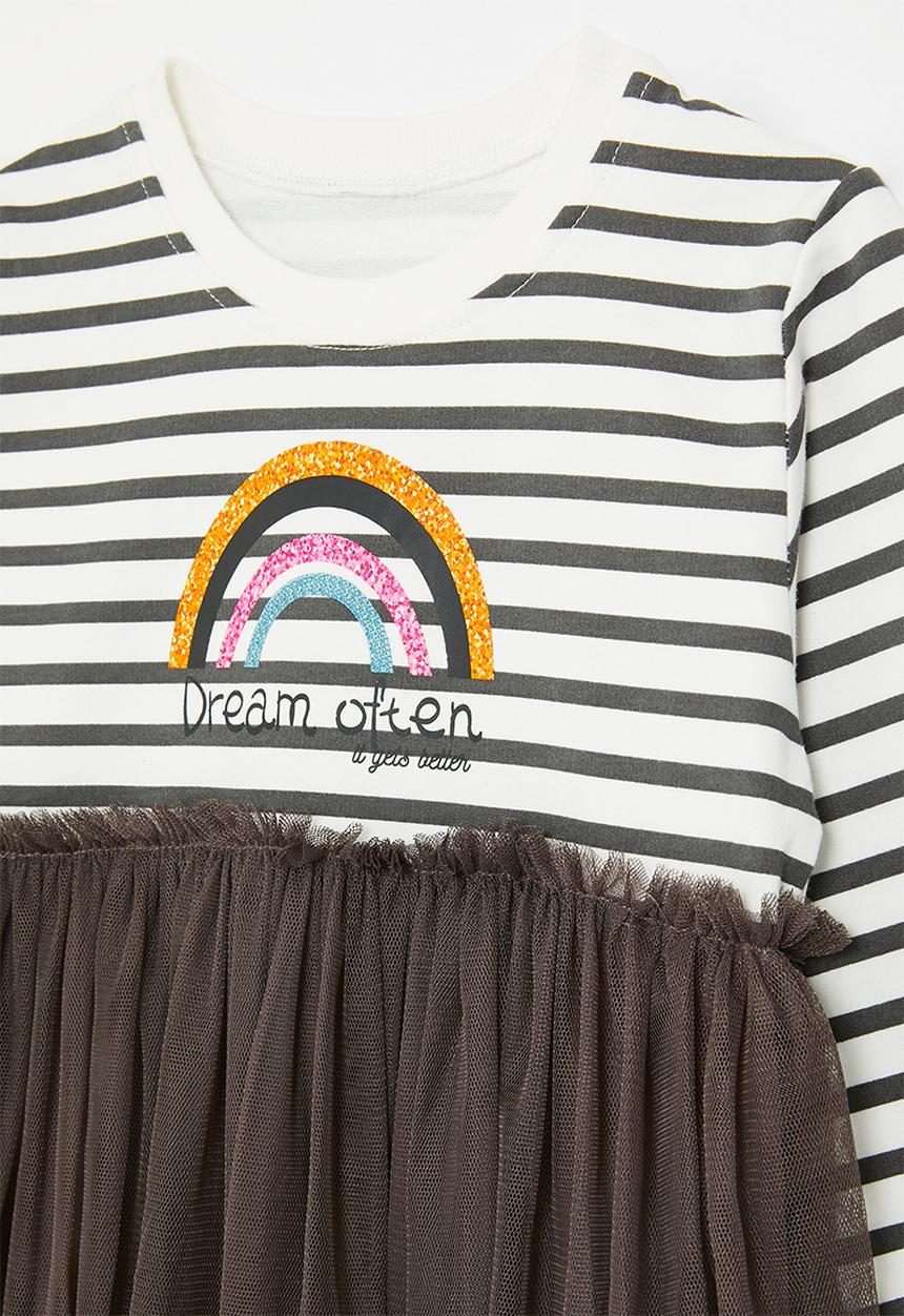 Pop Candy - Striped dress - black & white