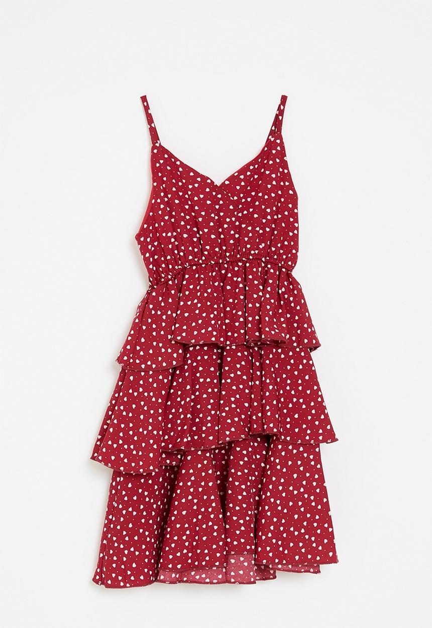 Pop Candy - Tiered dress - red