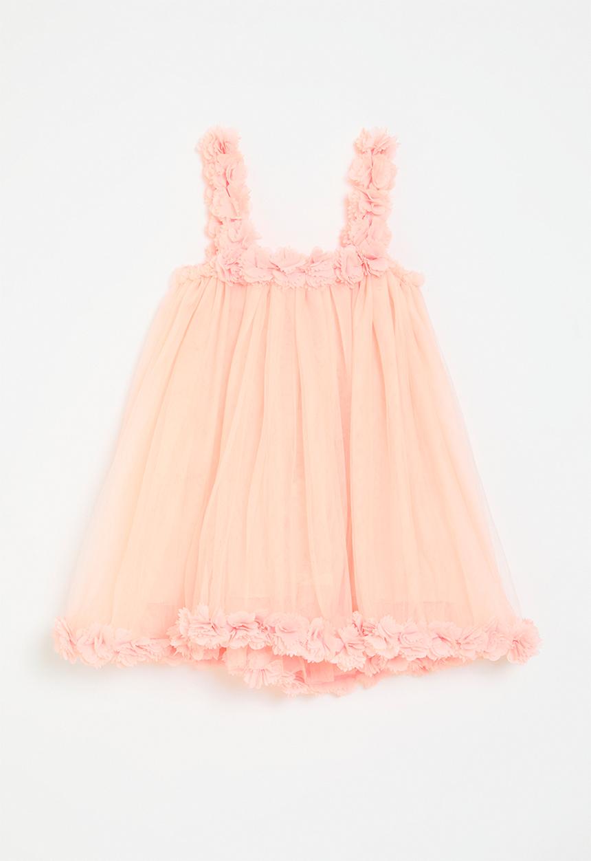 Pop Candy - Floral décor mesh dress - pink