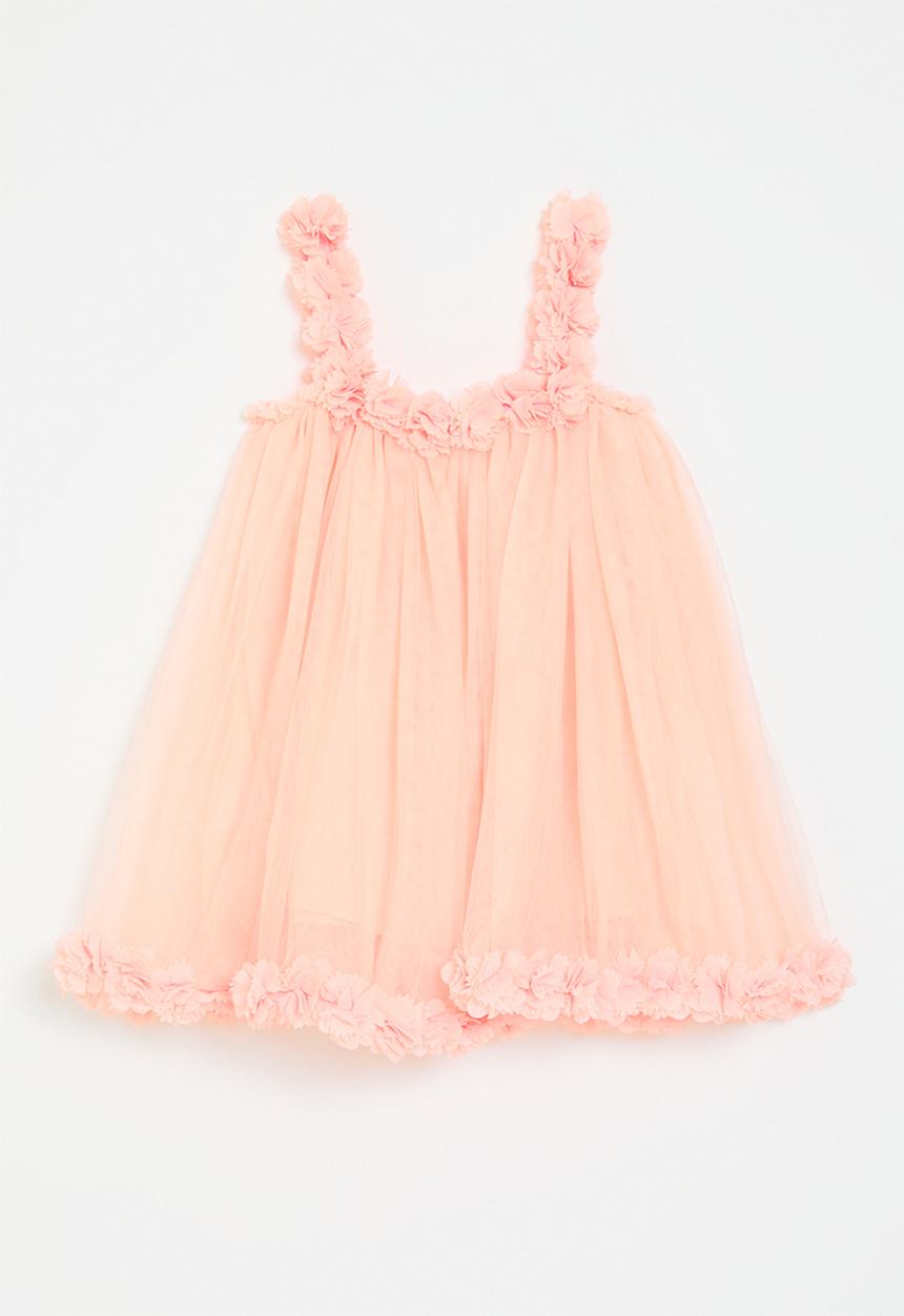 Pop Candy - Floral décor mesh dress - pink