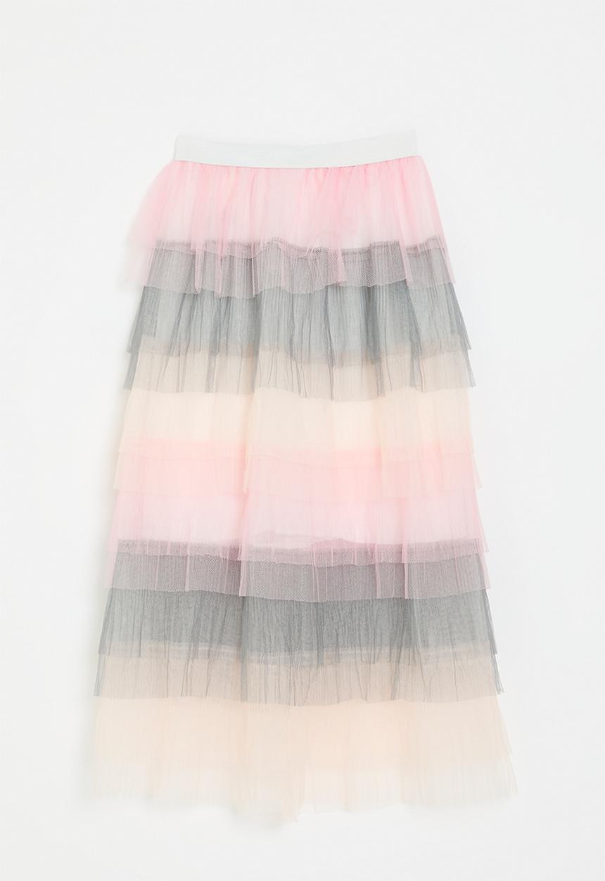 Pop Candy - Tiered mesh maxi skirt - multi